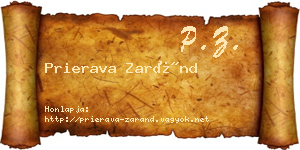 Prierava Zaránd névjegykártya